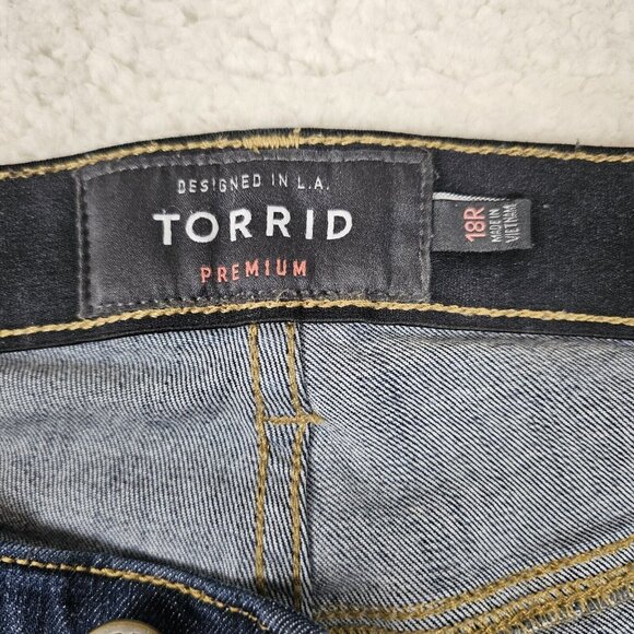 Torrid Premium Jeans Womens 18 Sky High Skinny Blue Denim Plus Size Ankle Preppy - Picture 11 of 14